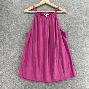 Green Envelope Blouse Women XL Purple Sleeveless Spaghetti Strap Round Neck